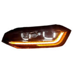 Taillight assembly compatible with Volkswagen Golf 7 MK7 2013-2017 models, upgraded with MK7.5 style LED sequential turn signals, dynamic animation, plug and play - Red. - Image 4