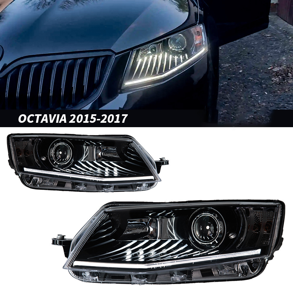 He7c1e08760c14365872bf304ab8a745cp Suitable for Volkswagen 11-13 Touareg headlight assembly upgrade with LED daytime running lights, bi-xenon projector headlights - cool white - Image 1