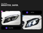 High-end LED lenses for headlight assemblies of 2015-2019 Mercedes-Benz W156 GLA models - compatible with original halogen headlights. - Image 2