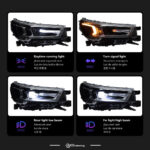 LED headlight assembly for Ford F150 2015-2017 models, 140W sequential turn signals, DRL dual LED projector plug and play - Cool White - Image 6