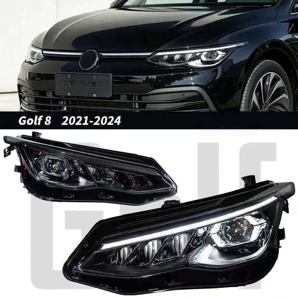 Head91636a14041118d19cf7dd1021306z Suitable for 2021-2024 Golf 8 models, modified to 8.5, equipped with upgraded LED projector headlights and MK8 Streamlight high-brightness turn signals - compatible with original vehicle configuration. - Image 1
