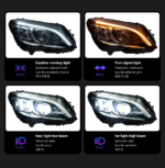 Headlights for 2015-2021 Mercedes-Benz C-Class W205 (older to newer models) with LED daytime running lights and turn signals C180 - 2019 - Image 4
