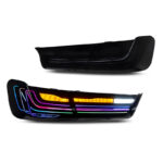 Upgraded Blue Eyebrow LED headlights are compatible with BMW F30 and F35 models (2012-2018), featuring dual LED projection lenses and plug-and-play sequential turn signals - HID xenon, suitable for halogen lamps. - Image 7