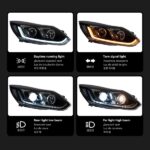 Ford Ranger T6 Raptor Headlights 2012-2014, with DRLs and Sequential Turn Signals, All LED Car Headlights, Plug and Play - Cool White, Left + Right - Image 4