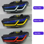 LED projection headlight assembly with fang-shaped daytime running lights and sequential turn signals, suitable for BMW 5 Series G30 2021-2023 - Natural White - Image 2