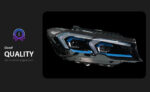 Specifically designed for BMW 3 Series F30/F35, upgraded with M4 G22 gold-eyed spoon-shaped laser lens headlight assembly - Yellow - Image 3
