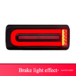 For Mercedes-Benz intelligent taillight assemblies manufactured between 2015 and 2019, retrofitting with EQ-style LED daytime running lights and brake lights. - Intelligent QE taillights, smoked black lens (single side). - Image 2
