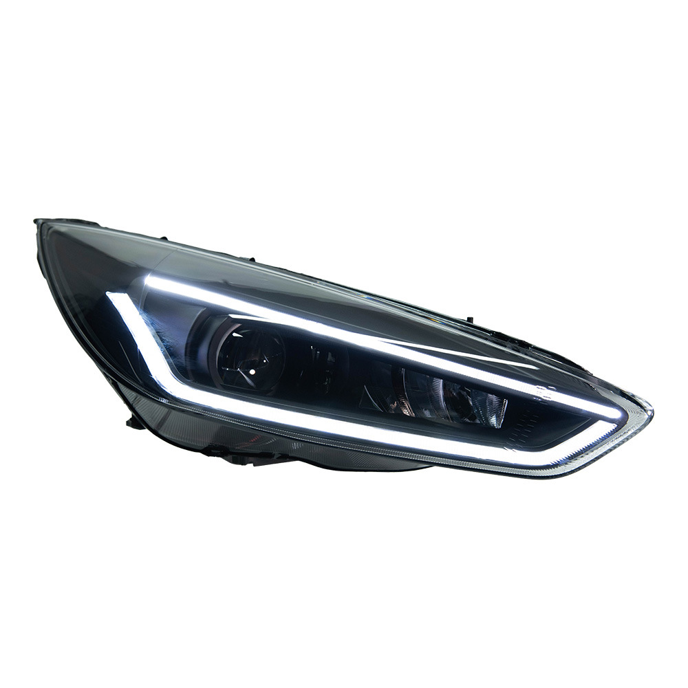 Hf4fb956bacf645b48b3eeadec9681ff79 Headlights for Mondeo Fusion models, 2013-2016 DRL turn signals, high beams, angel eye projector lens, 12V 6000 lumens - left + right, using mosaic LED lens, right-hand drive. - Image 1