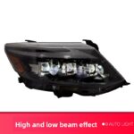 Upgraded LED headlight assembly for Toyota Prado J120 2003-2009 2700/4000. Includes laser LED DRL projection headlights - headlights + xenon high/low beam kit + halogen auxiliary high beam. - Image 4