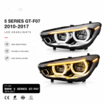 Retrofit LED projection headlights for 2014-2021 BMW MINI F56, RGB sequential start lights - yellow