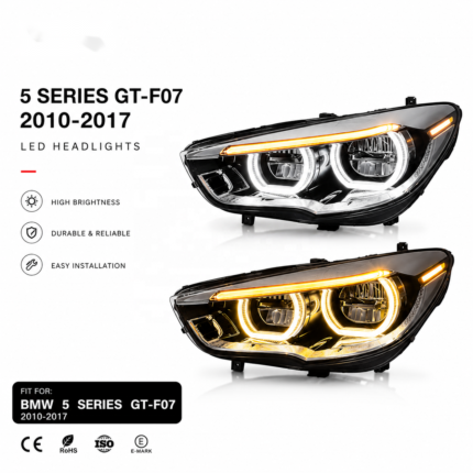 Retrofit LED projection headlights for 2014-2021 BMW MINI F56, RGB sequential start lights - yellow