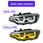 Suitable for 2013-2018 BMW 3 Series F30 dual-color spoon-shaped headlight assembly and LED turn signals - Original vehicle xenon/ dual-color, right rudder - Image 4
