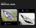 Latest model upgraded headlights with LED headlights, Dr. Chevrolet Cruze 2009-2016 high beam angel eye projector lens - left + right, white. - Image 2