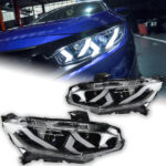 Honda Accord LED Headlight Projector Lens 2008-2012 Accord No. 8 Headlight Drl Automotive Parts Car Lights - Cool White, Left + Right - Image 2
